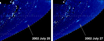 The first two SWAN images from July 25 and 28