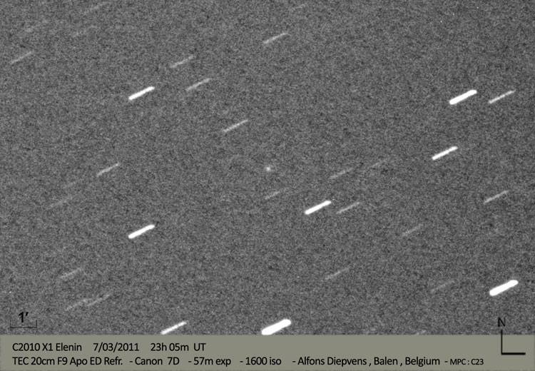 Image of comet Elenin on 2011 March 7
