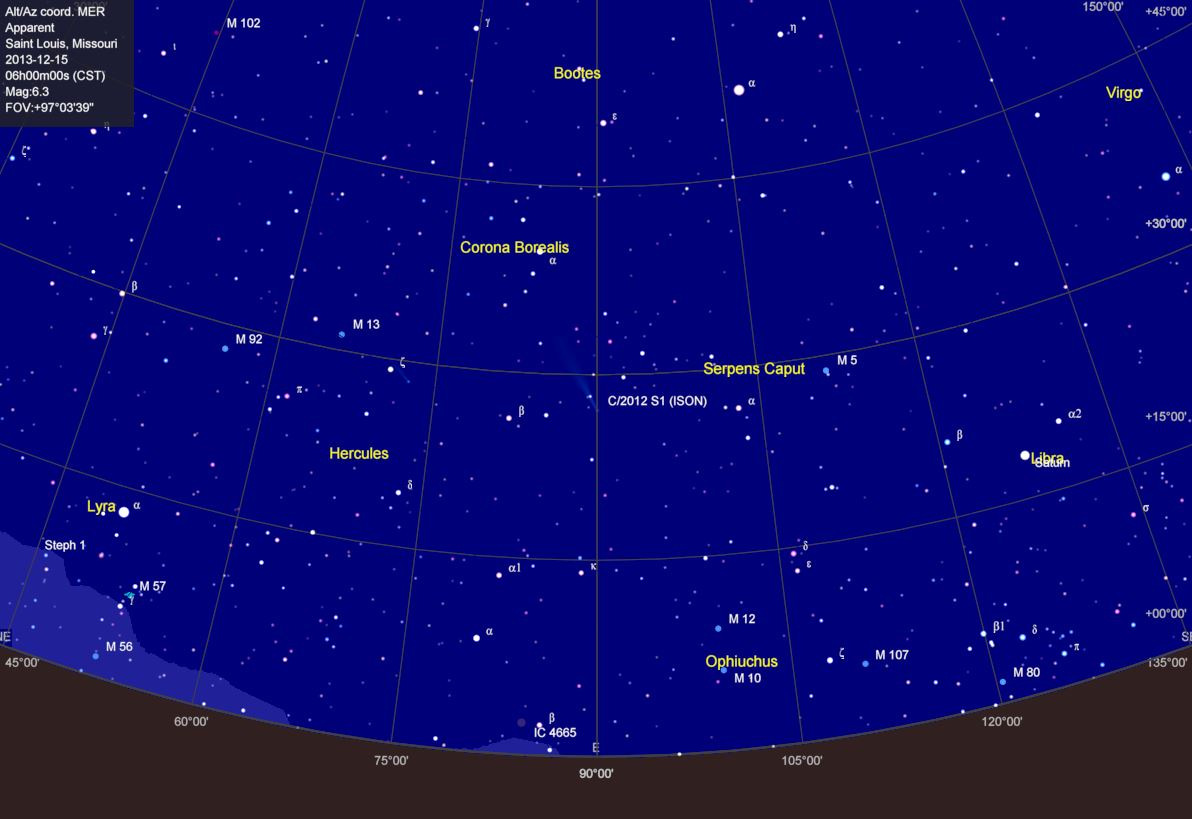 Image of comet ISON on 2013 December 15