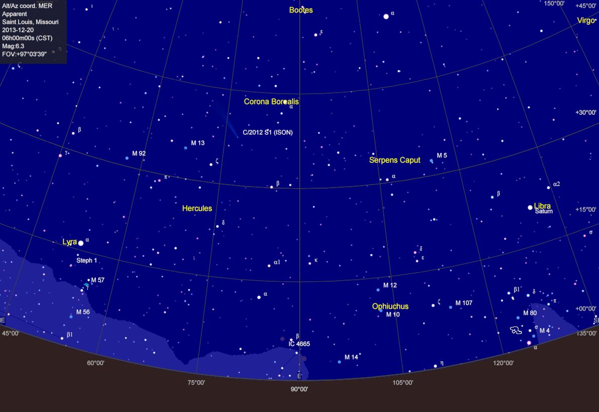 Image of comet ISON on 2013 December 20