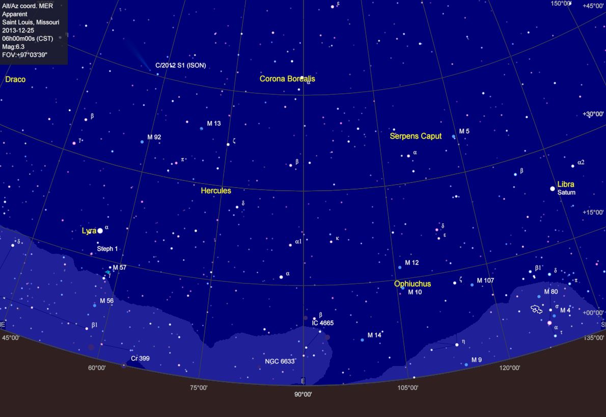 Image of comet ISON on 2013 December 25
