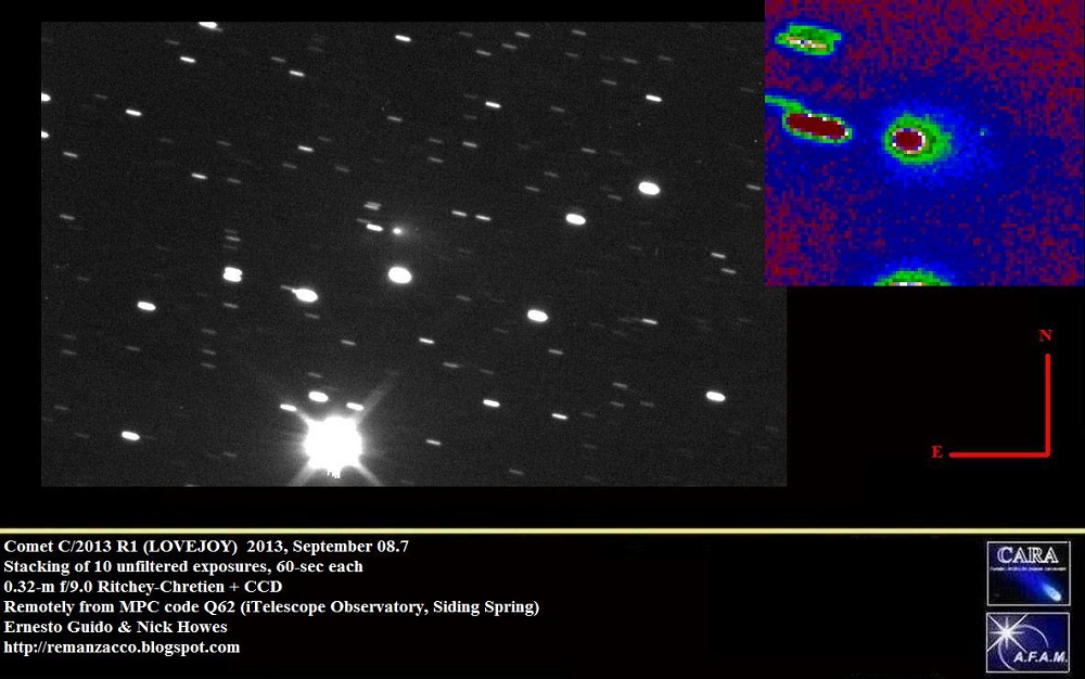 Image of comet Lovejoy on 2013 September 8