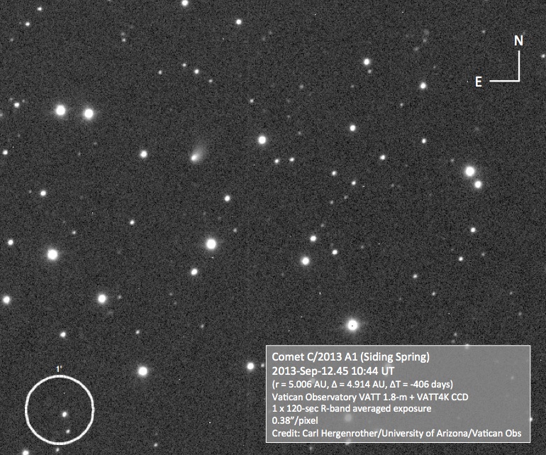 Image of comet Siding Spring on 2013 September 12