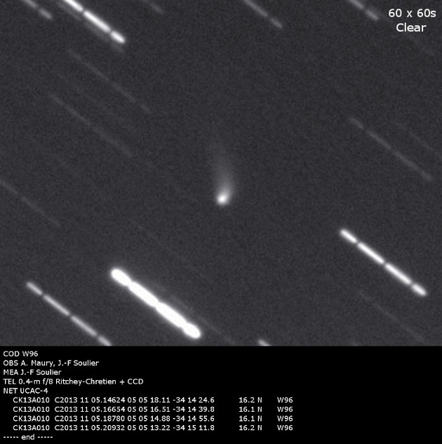 Image of comet Siding Spring on 2013 November 5