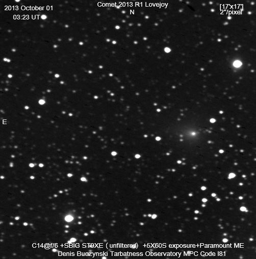 Image of comet Lovejoy on 2013 October 1