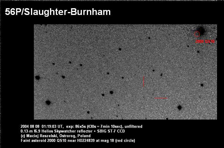Maciej Reszelski image of comet 56P exposed on 2004 August 8