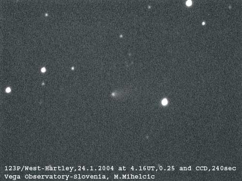 Vega Observatory image of 123P exposed on 2004 January 24